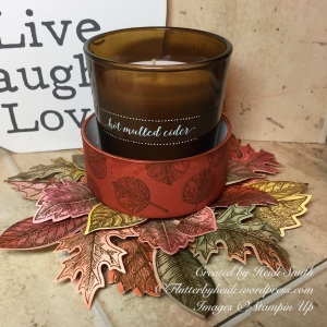 Vintage leaves candle stand by Heidi Smith Flutterbyheidi UK Stampin Up demonstrator