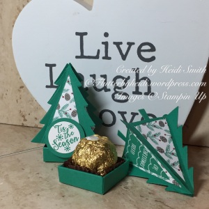 Christmas tree table favour by Stampin up uk demonstrator Heidi Smith Flutterbyheidi 